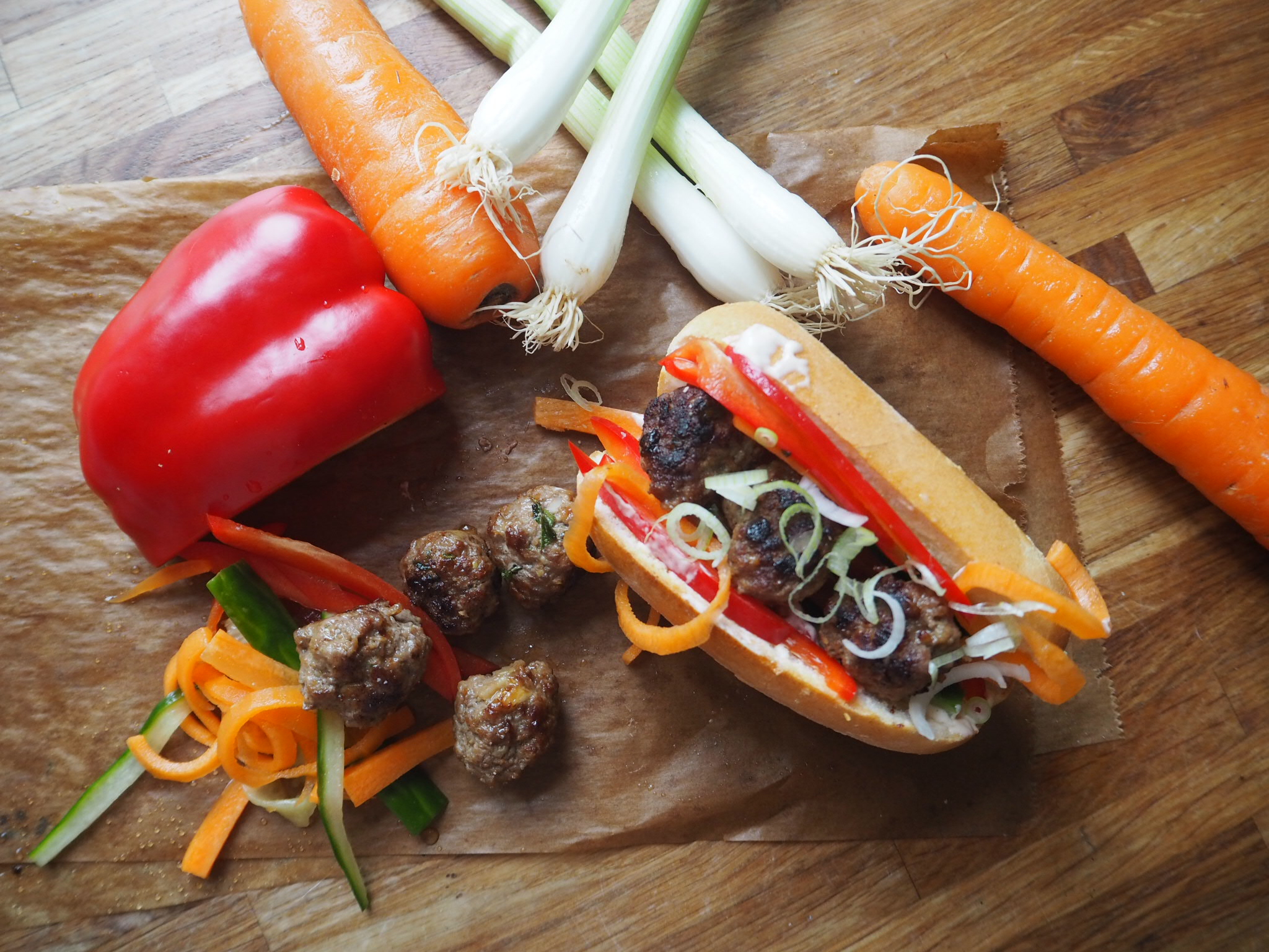 Glutenfri meatball sandwich