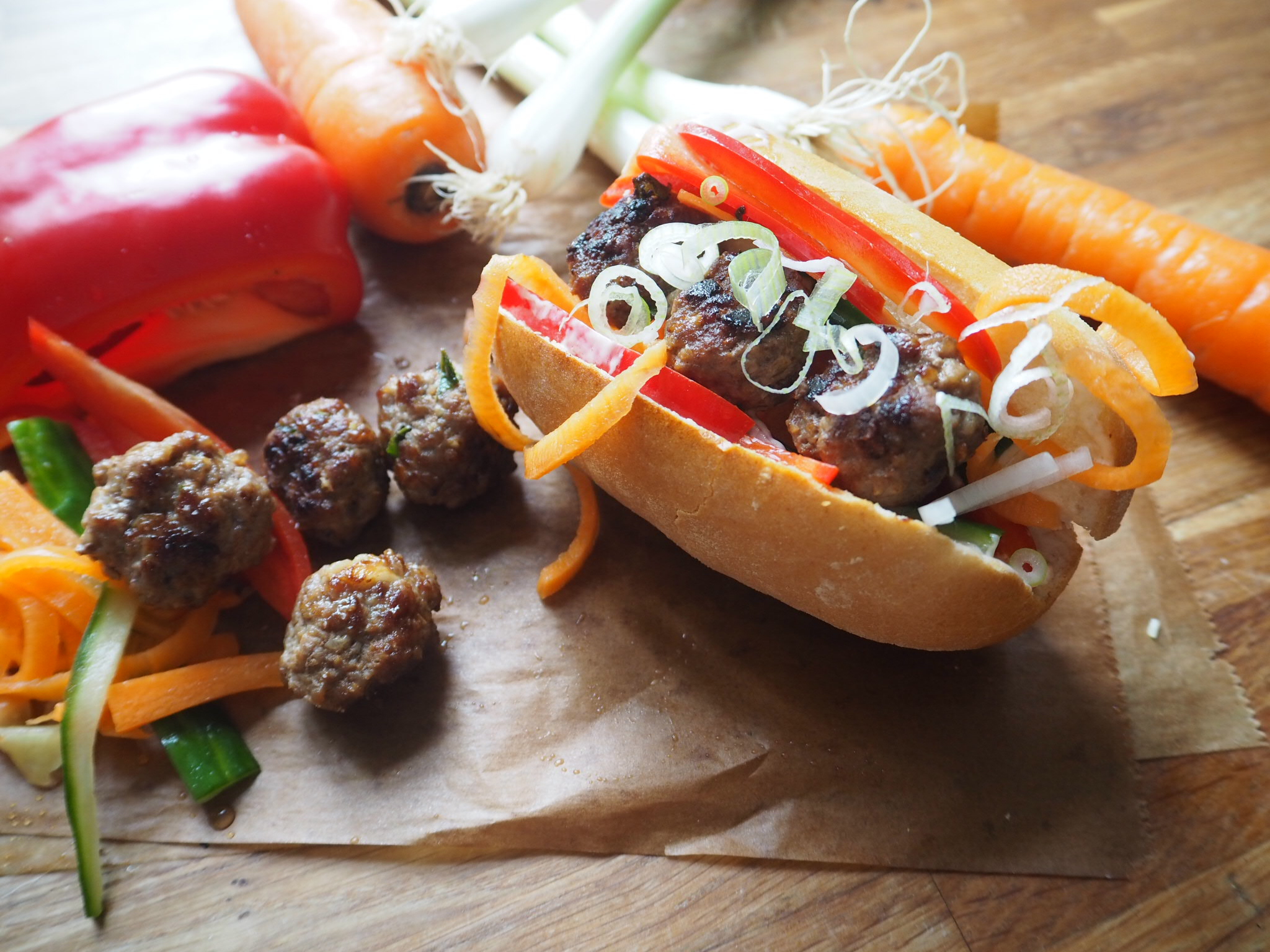 Glutenfri meatball sandwich