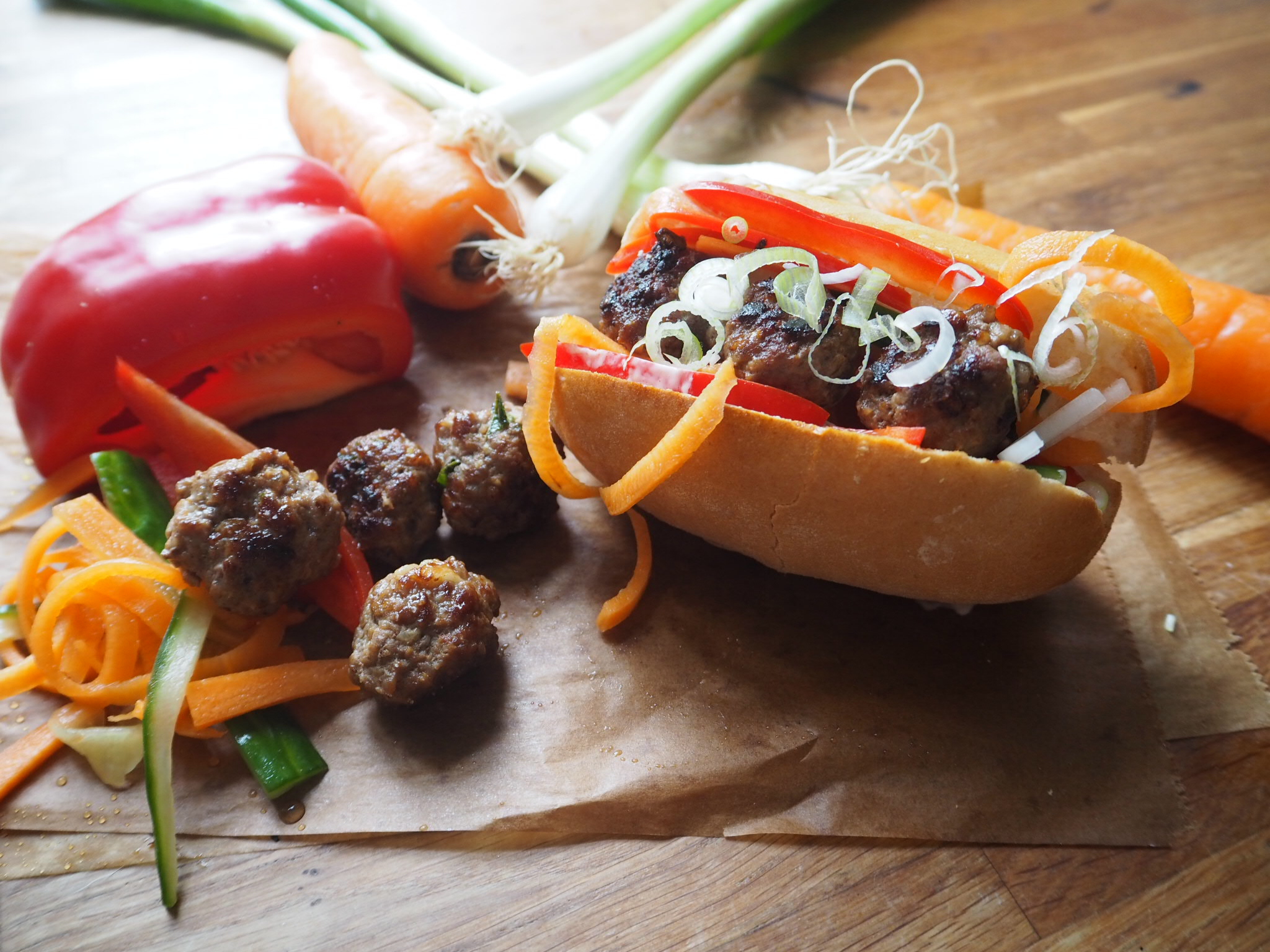 Glutenfri meatball sandwich