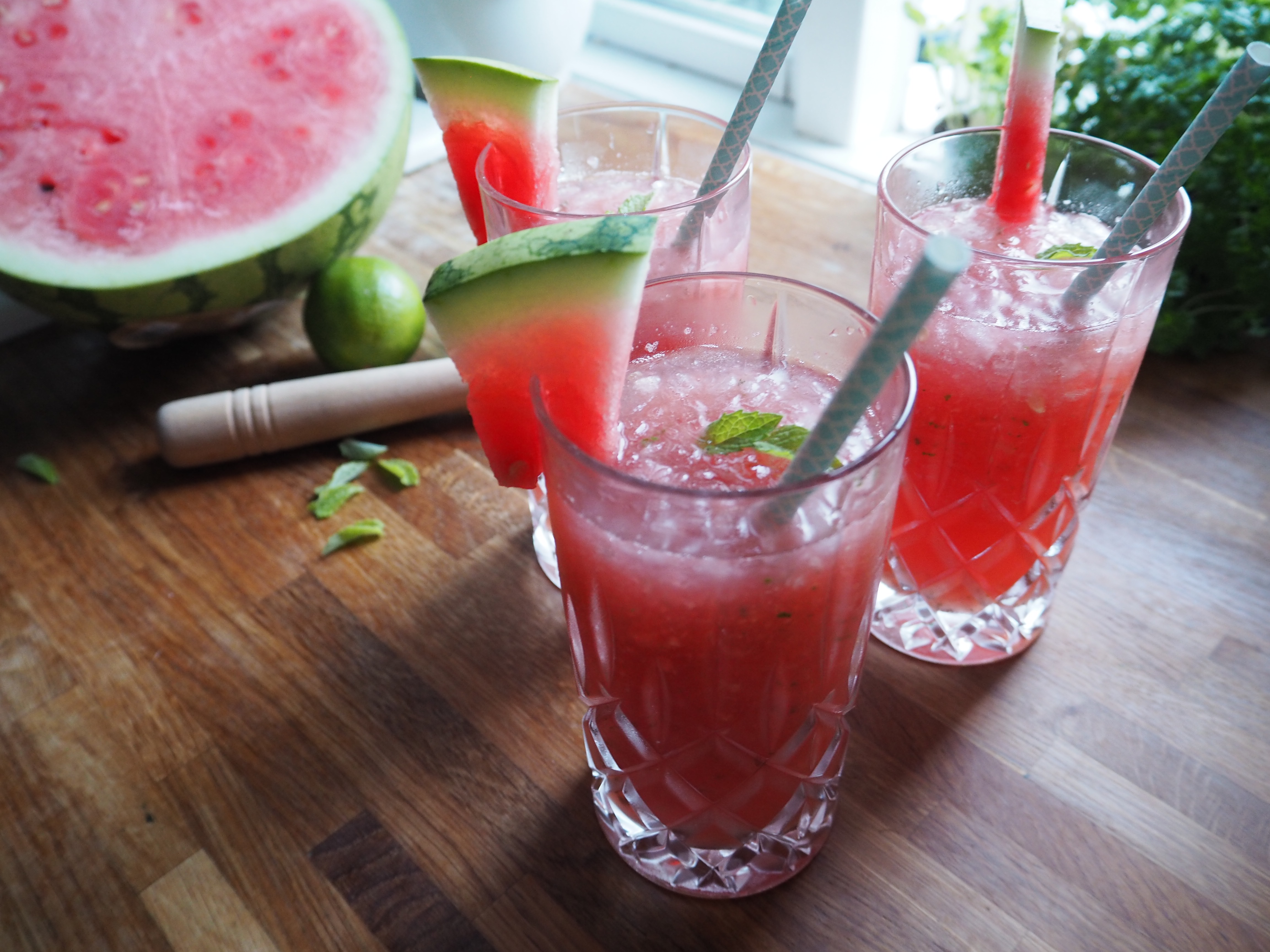 Vandmelon mojitos