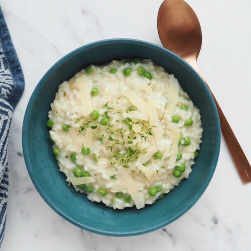 Risotto med ærter og lime